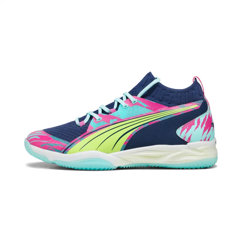 Puma Eliminate NITRO SQD zaalschoenen Blauw/Groen (107590-01)