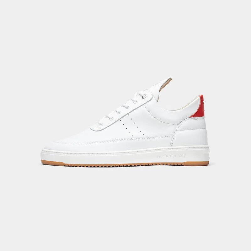 Filling Pieces Low Top Bianco Red