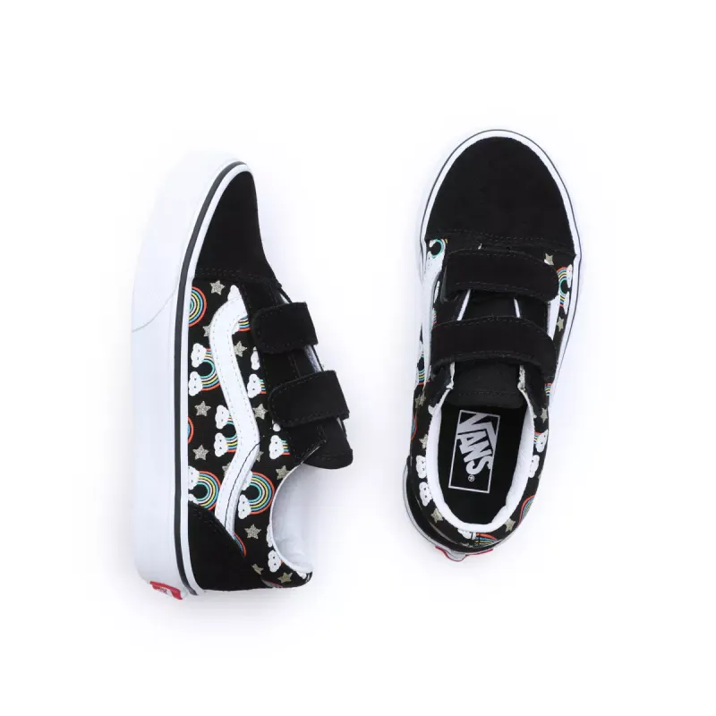 VANS Old Skool Kinderschoenen Met Klittenband Zwart (VN0A38HDBOV)