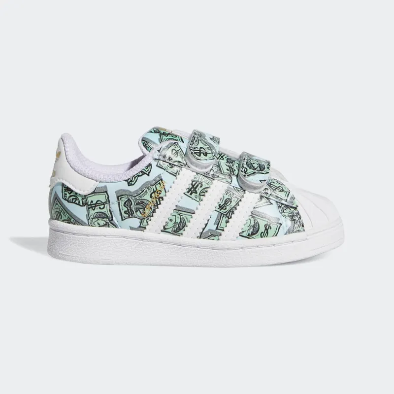 adidas Jeremy Scott Money Print Superstar Cloud White / Cloud White / Gold Metallic (H03655)