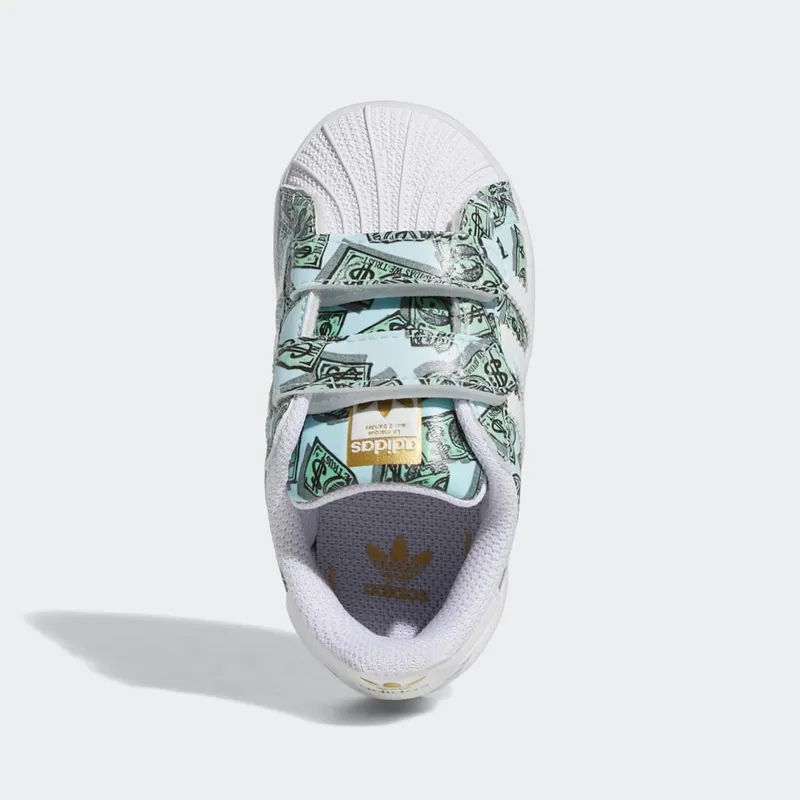 adidas Jeremy Scott Money Print Superstar Cloud White / Cloud White / Gold Metallic (H03655)