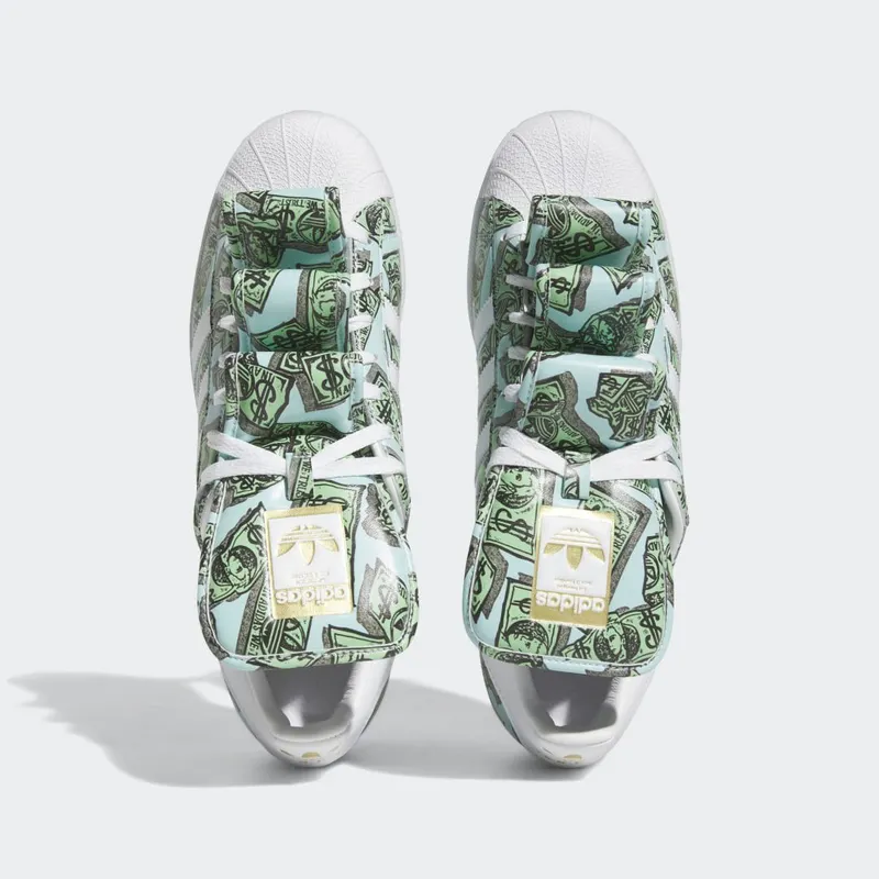 adidas Jeremy Scott Money Print Superstar Cloud White / Cloud White / Gold Metallic (HP6596)