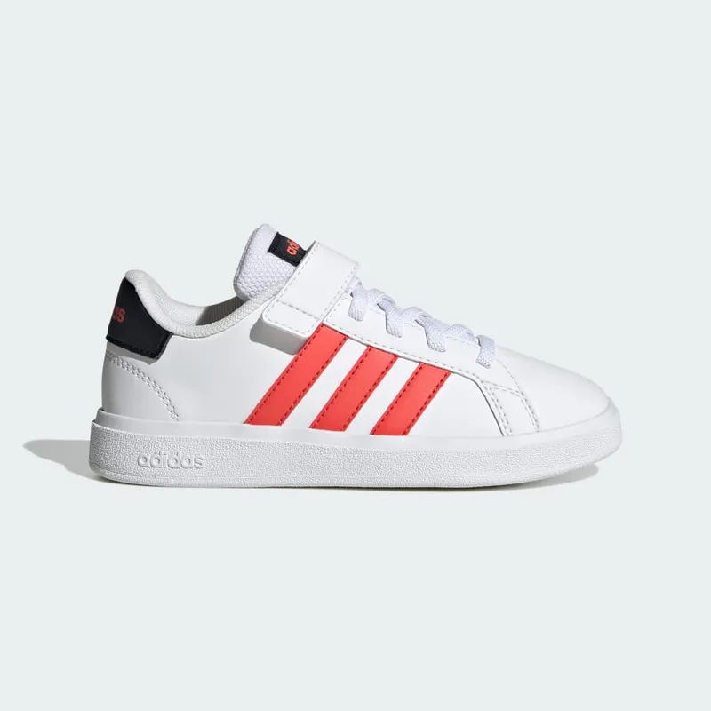 adidas Grand Court met Elastische Veters en Klittenband Cloud White / Bright Red / Core Black (IG4840)