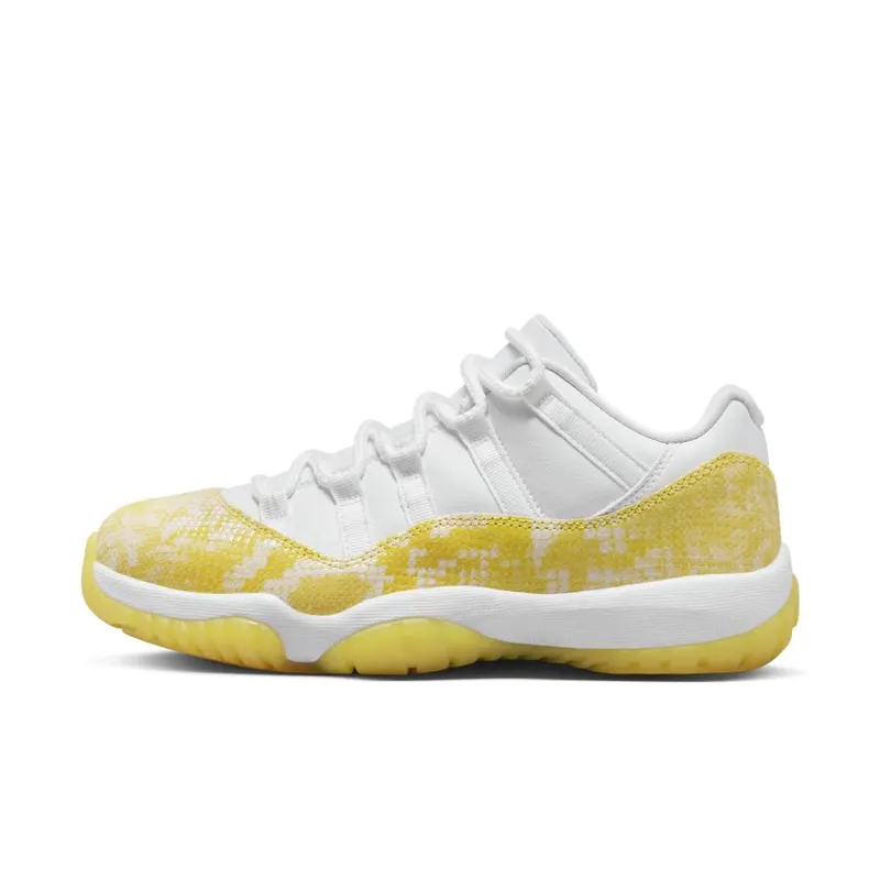 Air Jordan 11 Low WMNS ‘Yellow Snakeskin’ White / Tour Yellow-Sail (AH7860-107)