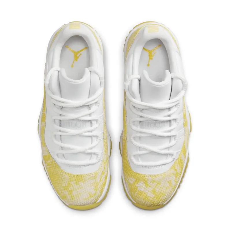Air Jordan 11 Low WMNS ‘Yellow Snakeskin’ White / Tour Yellow-Sail (AH7860-107)