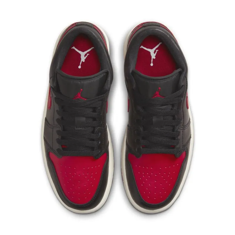 Air Jordan 1 Low WMNS ‘Bred Sail’ Black / Gym Red-Sail (DC0774-061)