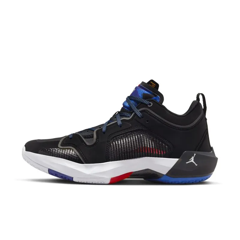Air Jordan 37 Low ‘Nothing But Net’ Black / White-University Red-Bright Concord-Soar-Laser Orange (DQ4122-061)