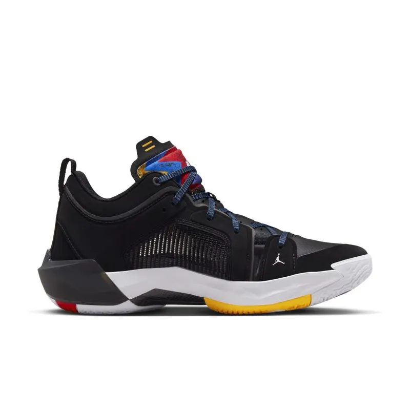 Air Jordan 37 Low ‘Nothing But Net’ Black / White-University Red-Bright Concord-Soar-Laser Orange (DQ4122-061)