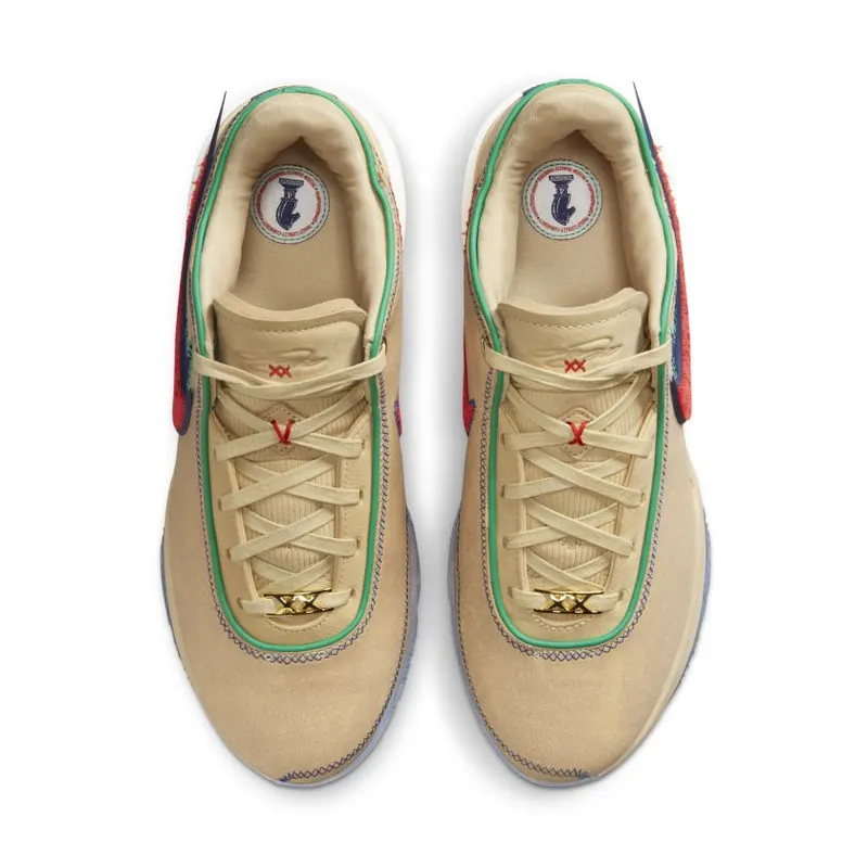 Nike LeBron 20 ‘Four Horsemen’ Sesame / Light Crimson-Sail-Midnight Navy-Stadium Green (DV9090-200)