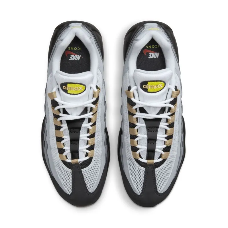 Nike Air Max 95 ‘Icons’ White / Yellow Strike-Wolf Grey-Cool Grey (DX4236-100)
