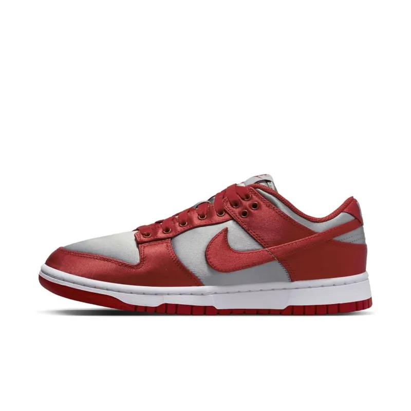 Nike Dunk Low ‘UNLV Satin’ Medium Grey / Varsity Red-White (DX5931-001)