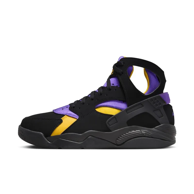 Nike Air Flight Huarache ‘Lakers Away’ Black / Varsity Purple-Del Sol (FD0188-001)