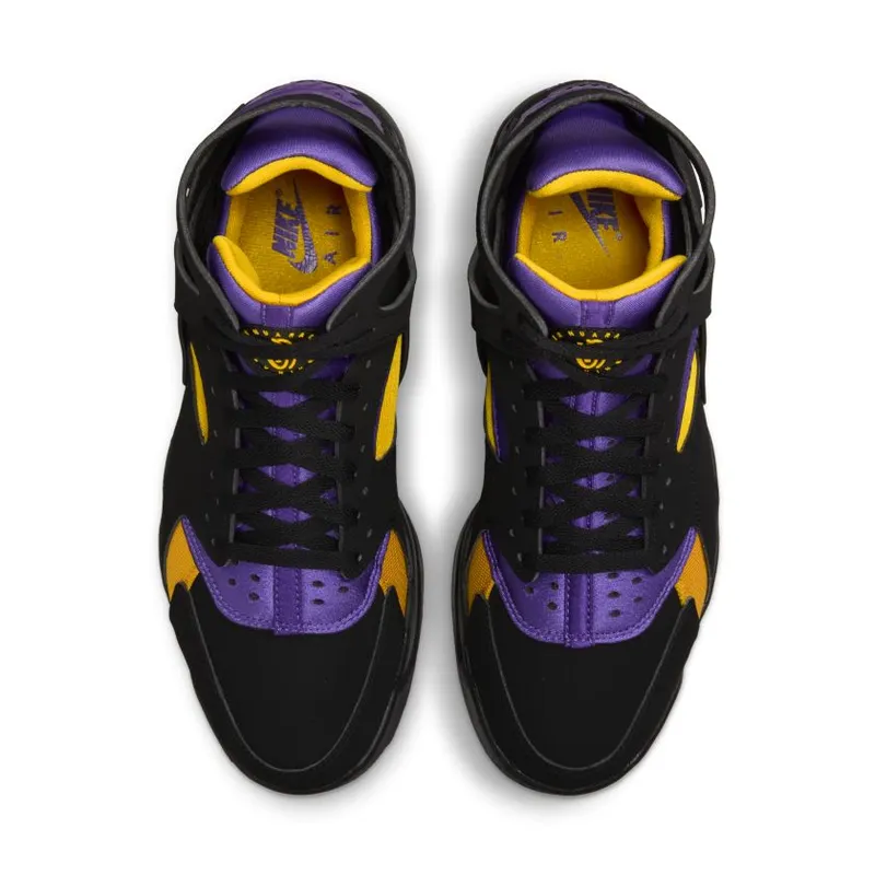 Nike Air Flight Huarache ‘Lakers Away’ Black / Varsity Purple-Del Sol (FD0188-001)