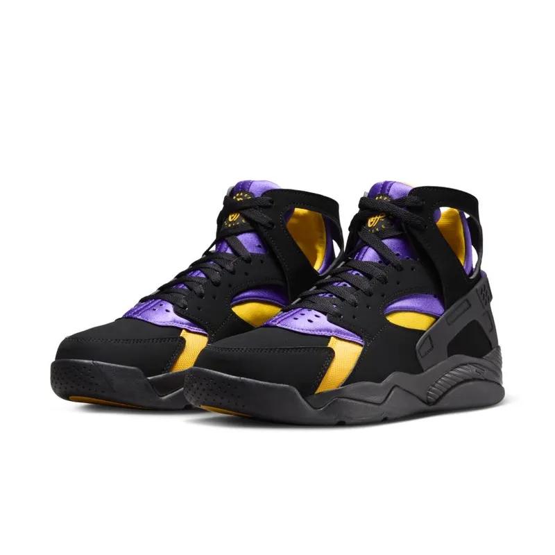 Nike Air Flight Huarache ‘Lakers Away’ Black / Varsity Purple-Del Sol (FD0188-001)