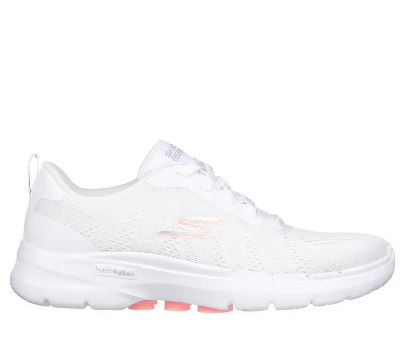 Skechers GO WALK 6 – Sky Wind – Wit / Roze (124623-WPK)