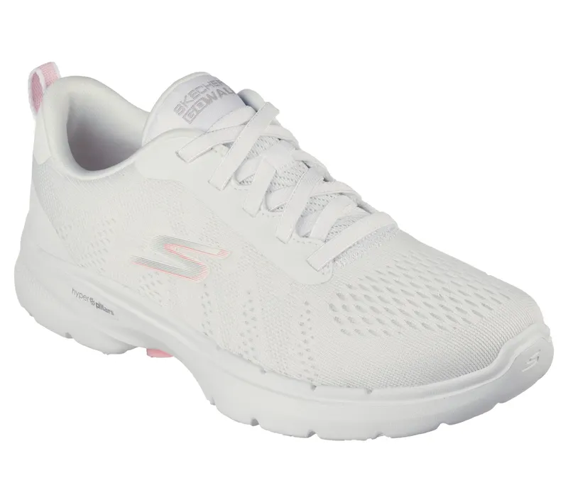 Skechers GO WALK 6 – Sky Wind – Wit / Roze (124623-WPK)
