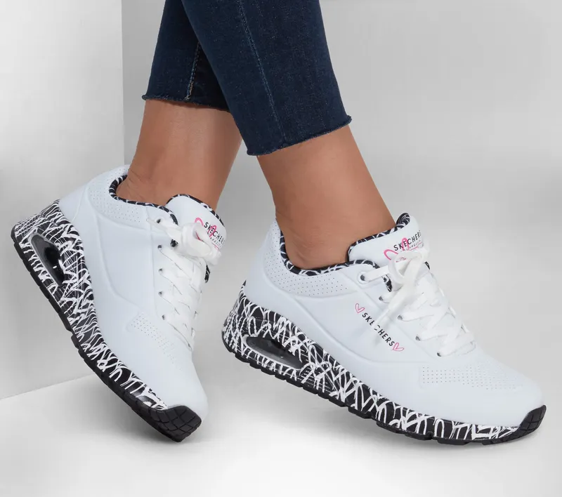 Skechers Skechers x JGoldcrown: Uno – Loving Love – Wit / Zwart (155506-WBK)
