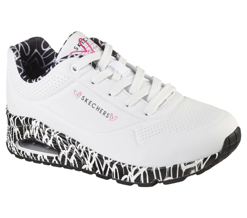Skechers Skechers x JGoldcrown: Uno – Loving Love – Wit / Zwart (155506-WBK)