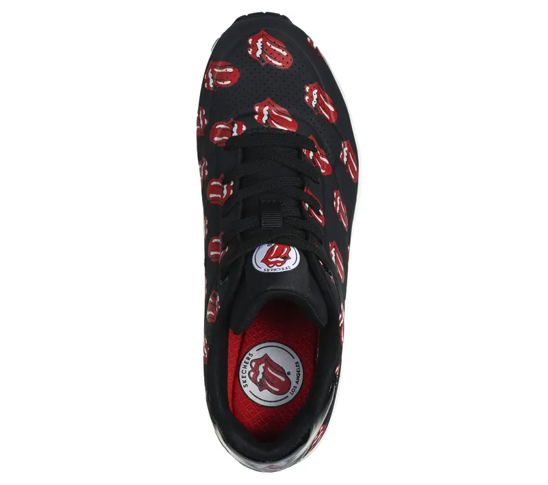 Skechers Rolling Stones: Uno – Say It Loud – Zwart / Rood (177964-BKRD)