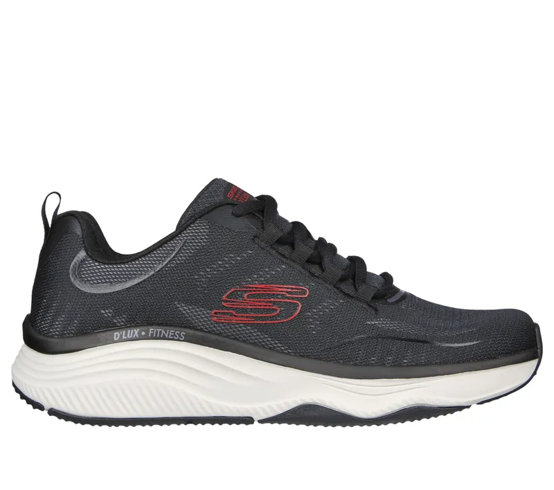 Skechers Relaxed Fit: D’Lux Fitness – Major Stride – Zwart / Rood (232615-BKRD)