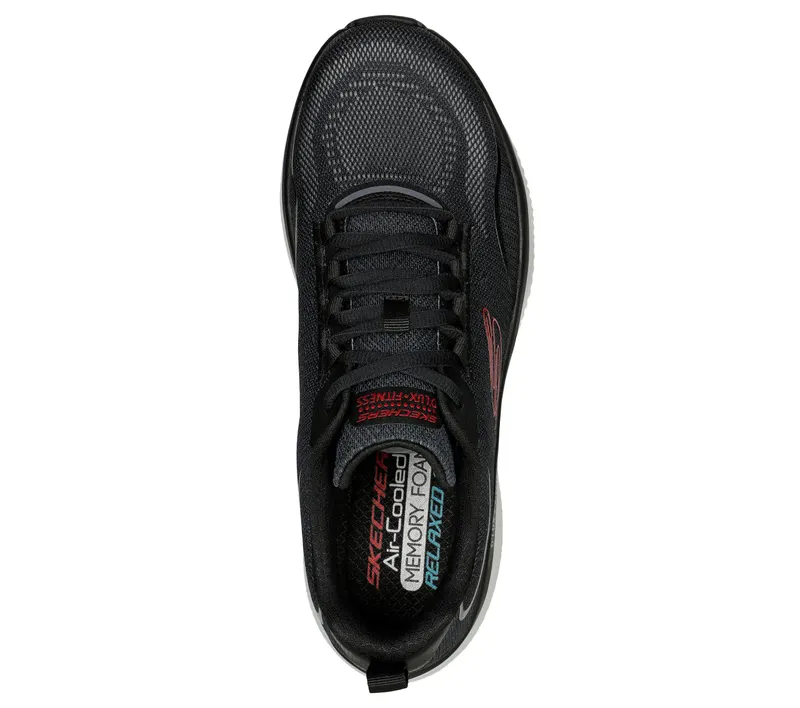 Skechers Relaxed Fit: D’Lux Fitness – Major Stride – Zwart / Rood (232615-BKRD)
