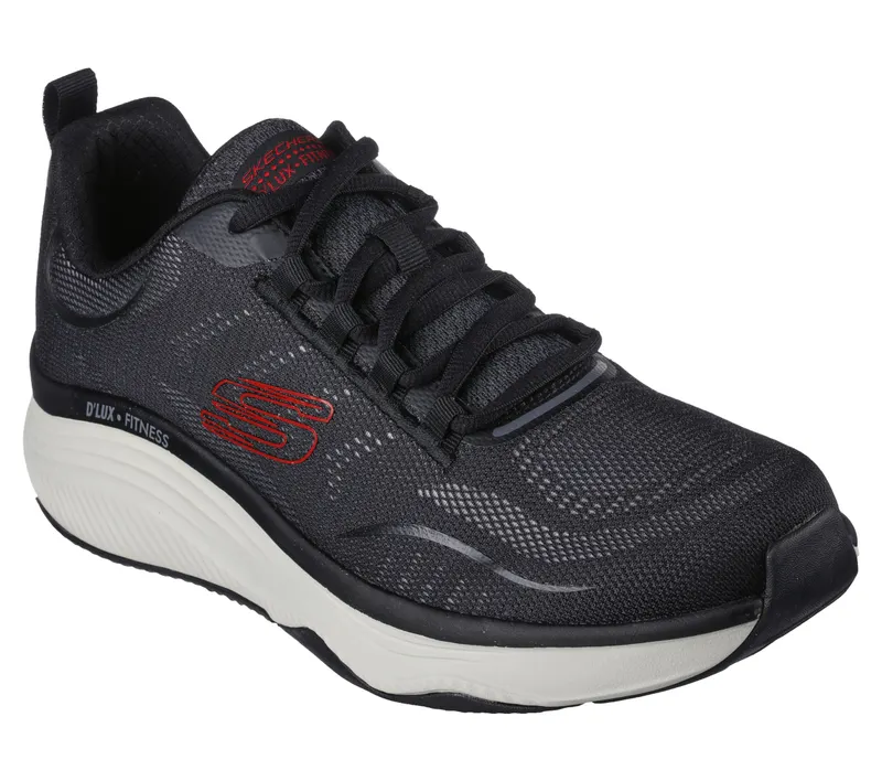 Skechers Relaxed Fit: D’Lux Fitness – Major Stride – Zwart / Rood (232615-BKRD)