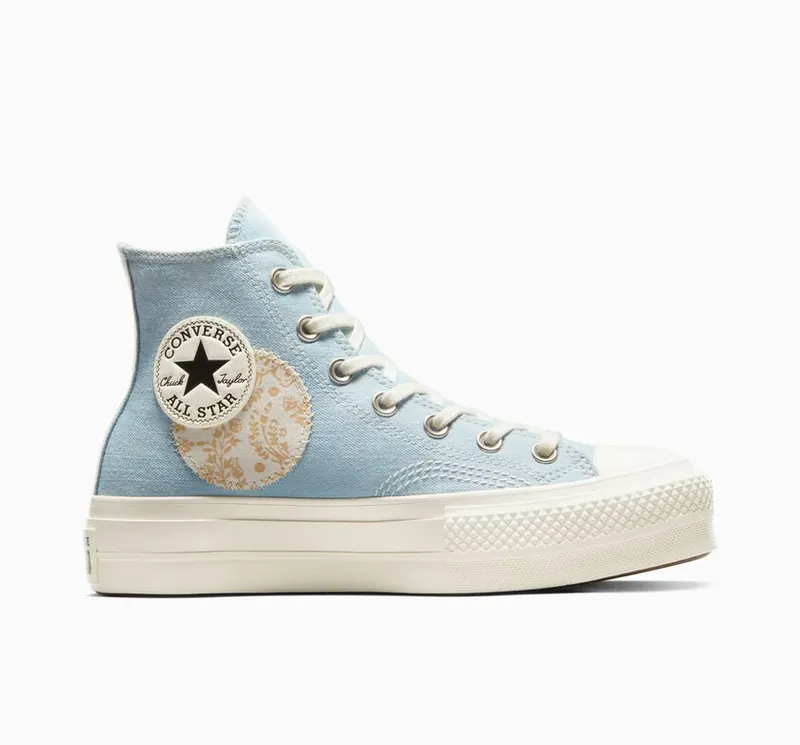Converse Chuck Taylor All Star Lift Platform Denim Patchwork Blue/blue/egret (A06821C)