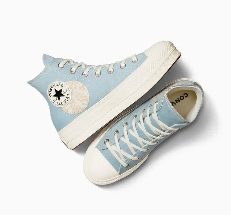 Converse Chuck Taylor All Star Lift Platform Denim Patchwork Blue/blue/egret (A06821C)