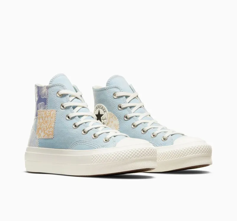 Converse Chuck Taylor All Star Lift Platform Denim Patchwork Blue/blue/egret (A06821C)