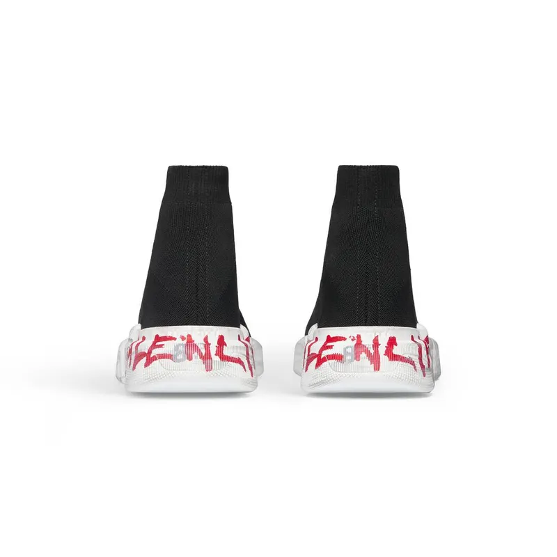 Balenciaga Speed 2.0 Graffiti Recycled Knit Sneaker Black (617196W2DD41096)