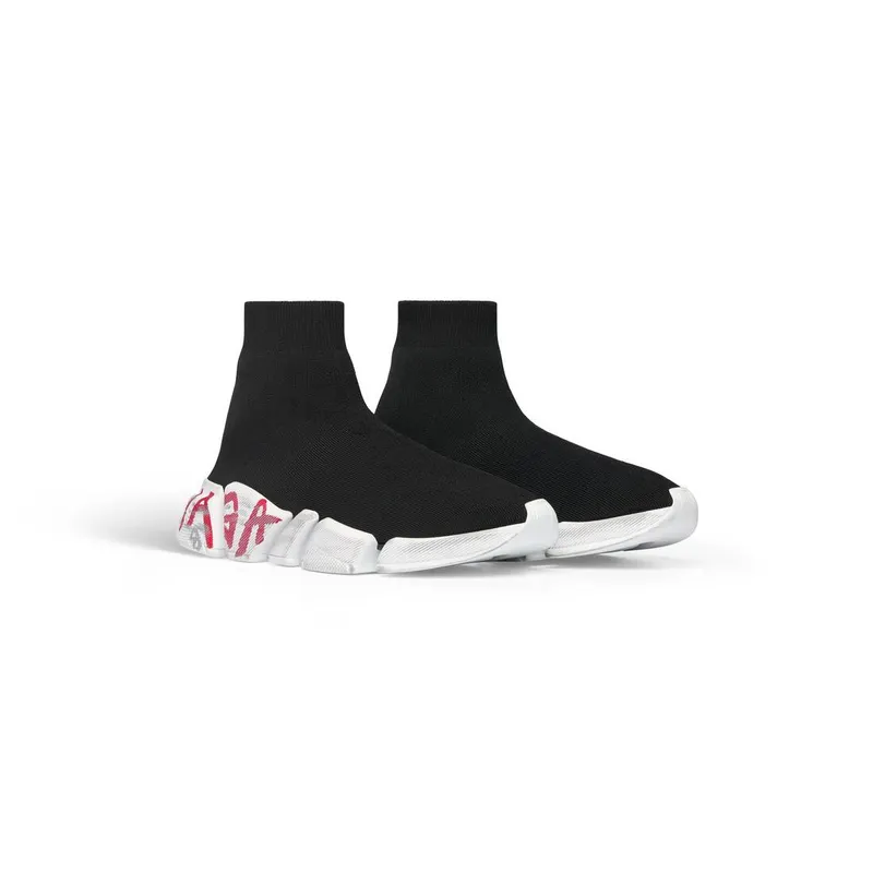 Balenciaga Speed 2.0 Graffiti Recycled Knit Sneaker Black (617196W2DD41096)