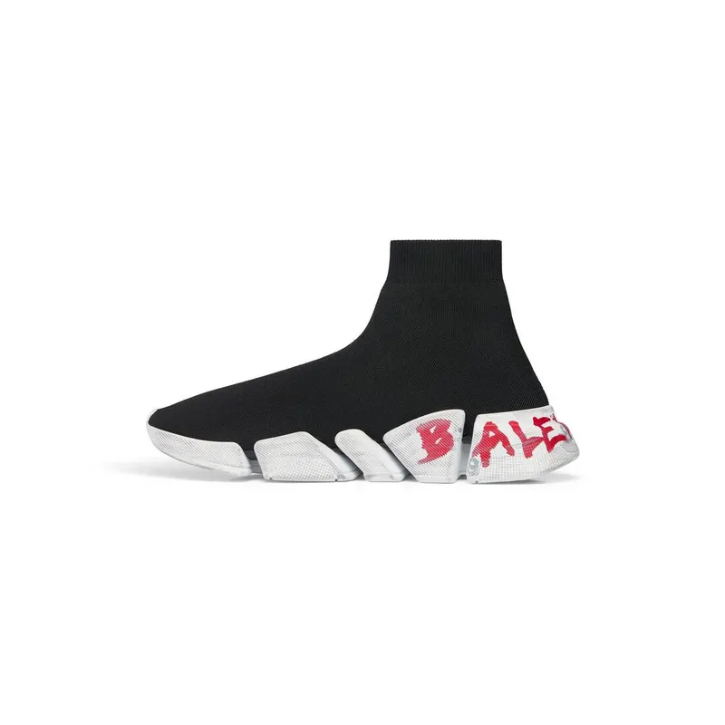 Balenciaga Speed 2.0 Graffiti Recycled Knit Sneaker Black (617196W2DD41096)