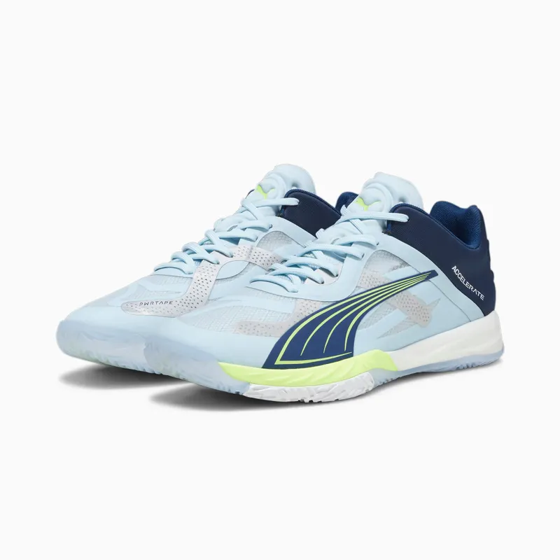 Puma Accelerate NITRO SQD zaalschoenen Blauw/Wit/Zilver (107293-01)