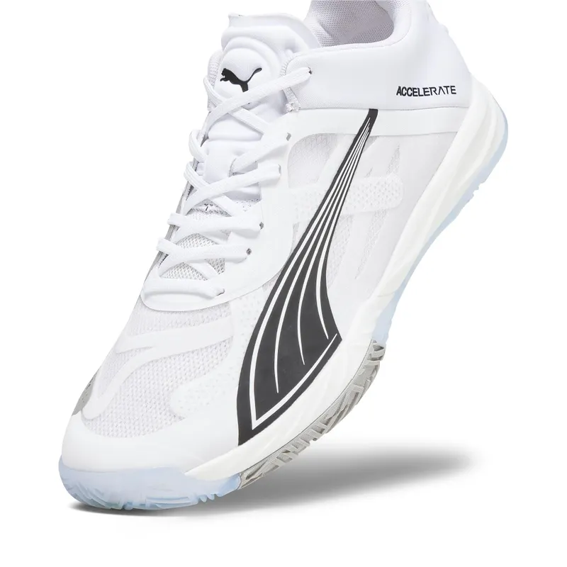 Puma Accelerate NITRO SQD zaalschoenen Wit/Zwart/Grijs (107293-03)
