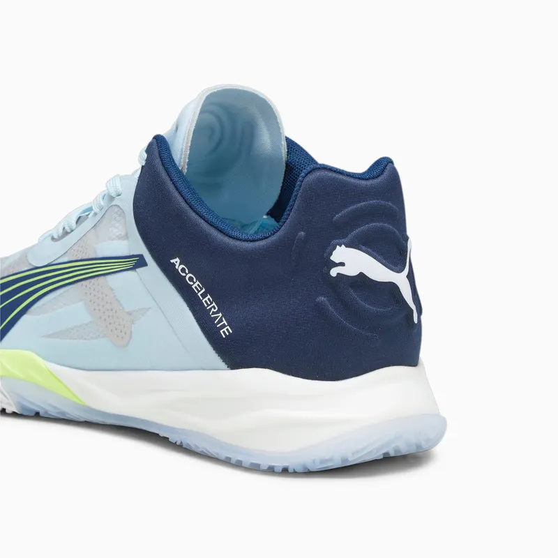 Puma Accelerate NITRO SQD zaalschoenen Blauw/Wit/Zilver (107293-01)
