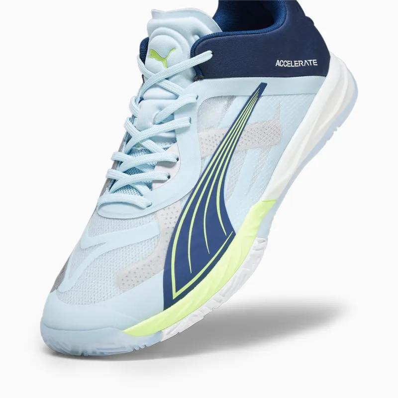 Puma Accelerate NITRO SQD zaalschoenen Blauw/Wit/Zilver (107293-01)