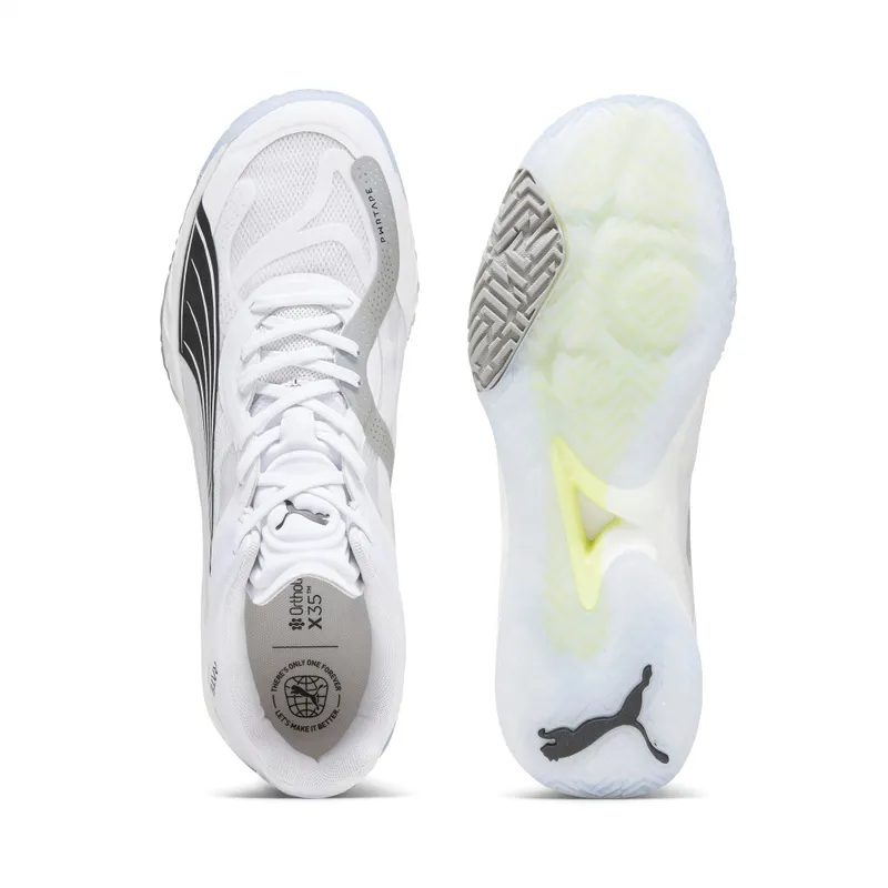 Puma Accelerate NITRO SQD zaalschoenen Wit/Zwart/Grijs (107293-03)