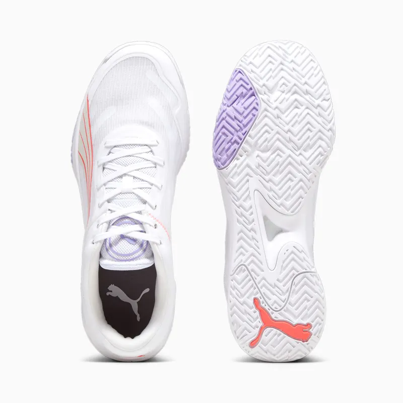 Puma Accelerate Turbo W+ zaalschoenen Wit/Roze/Grijs (107474-01)