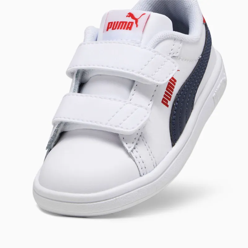 Puma Smash 3.0 leren V Wit/Blauw/Rood (392034-11)