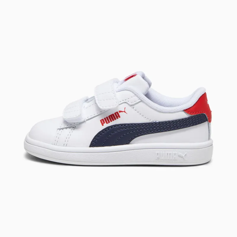Puma Smash 3.0 leren V Wit/Blauw/Rood (392034-11)