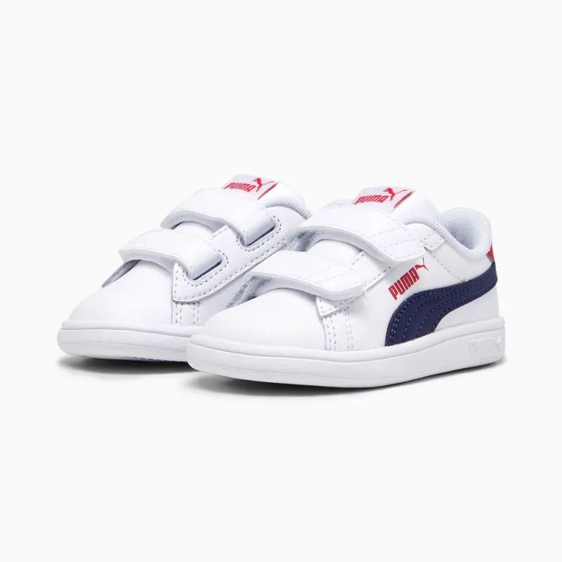 Puma Smash 3.0 leren V Wit/Blauw/Rood (392034-11)