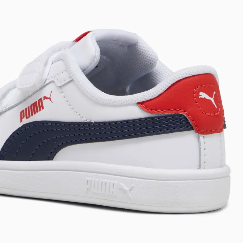 Puma Smash 3.0 leren V Wit/Blauw/Rood (392034-11)