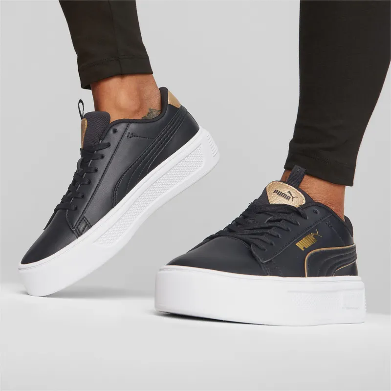 Puma Smash Platform v3 Pop Up damessneakers Goud/Zwart/Wit (392504-01)