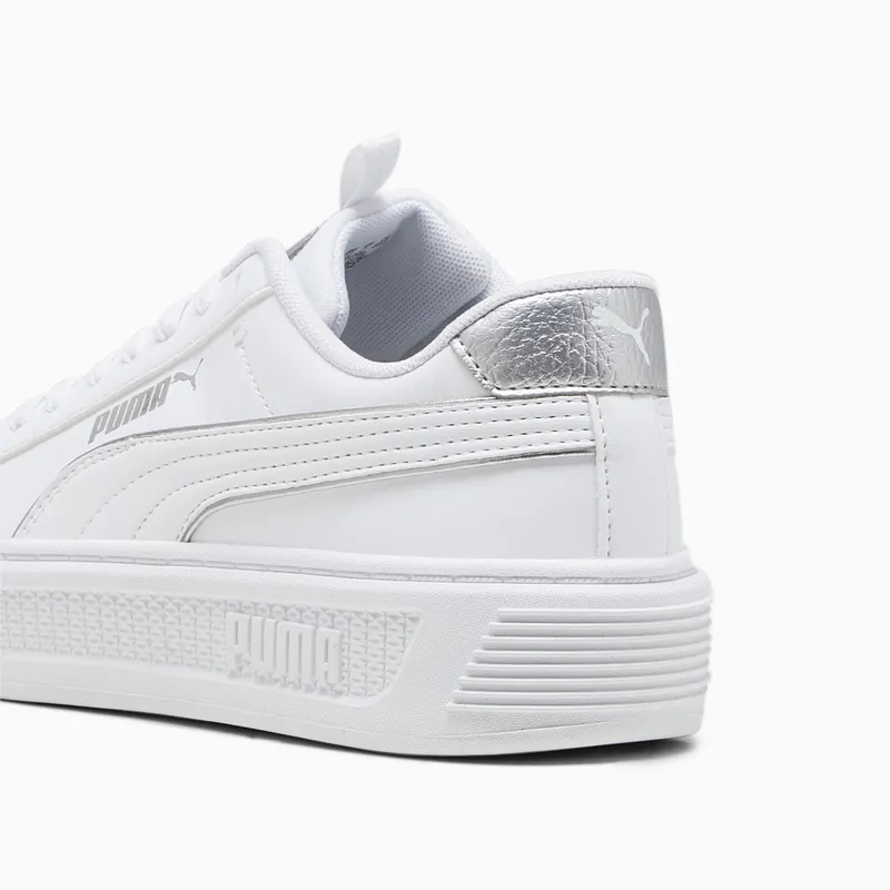 Puma Smash Platform v3 Pop Up damessneakers Zilver/Wit (392504-02)