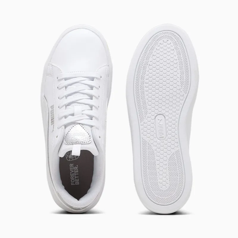 Puma Smash Platform v3 Pop Up damessneakers Zilver/Wit (392504-02)