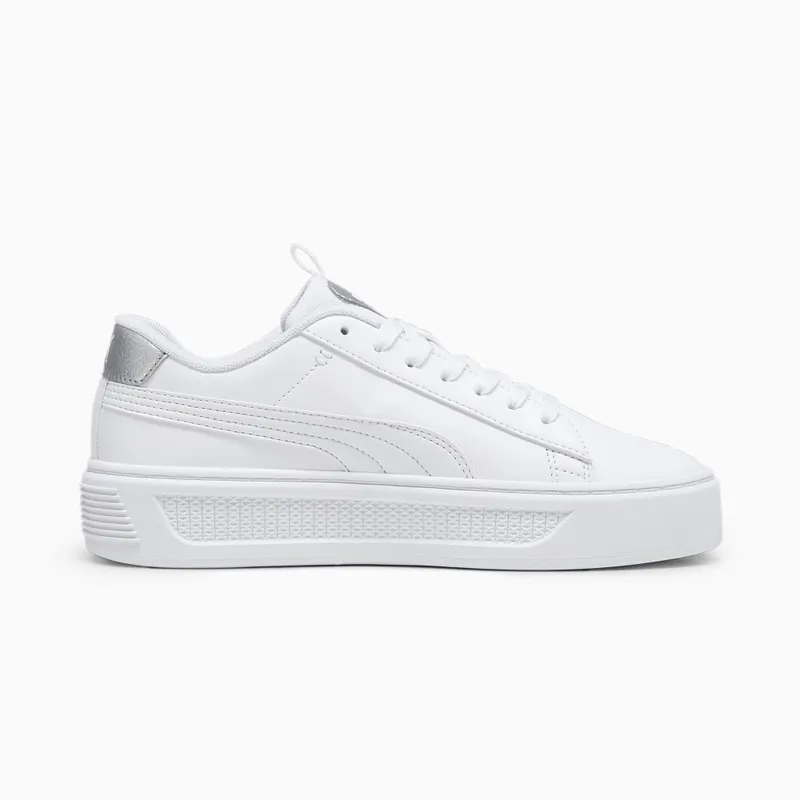 Puma Smash Platform v3 Pop Up damessneakers Zilver/Wit (392504-02)