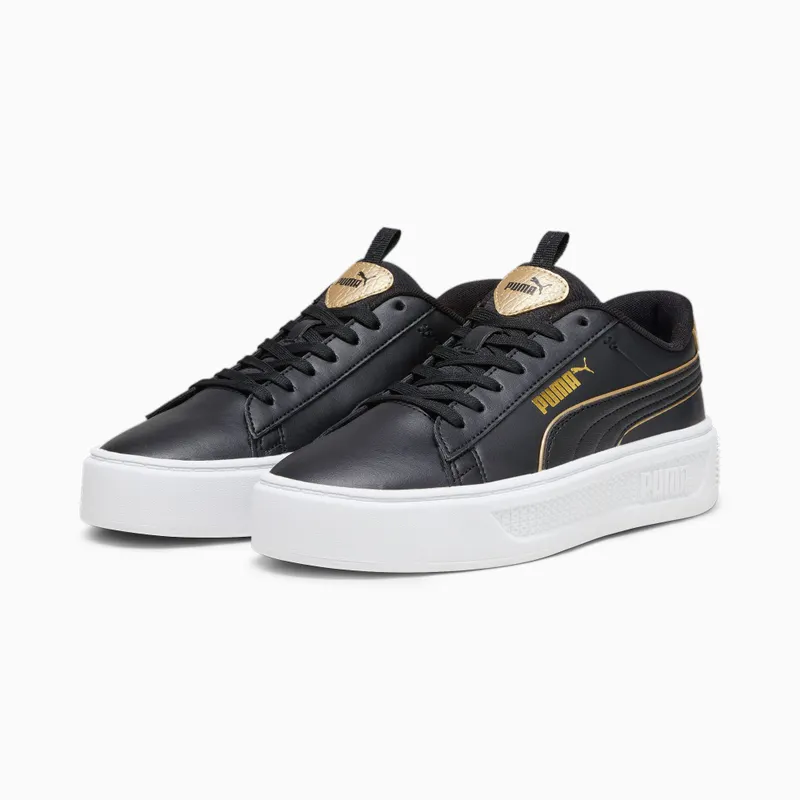 Puma Smash Platform v3 Pop Up damessneakers Goud/Zwart/Wit (392504-01)