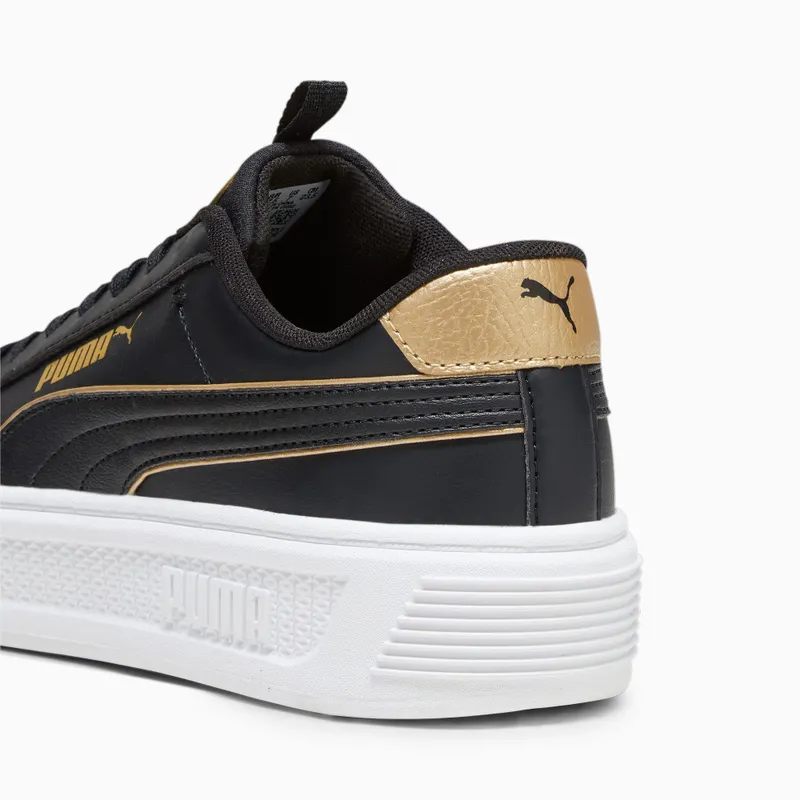 Puma Smash Platform v3 Pop Up damessneakers Goud/Zwart/Wit (392504-01)