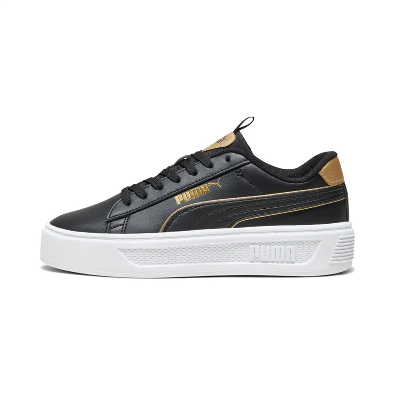 Puma Smash Platform v3 Pop Up damessneakers Goud/Zwart/Wit (392504-01)