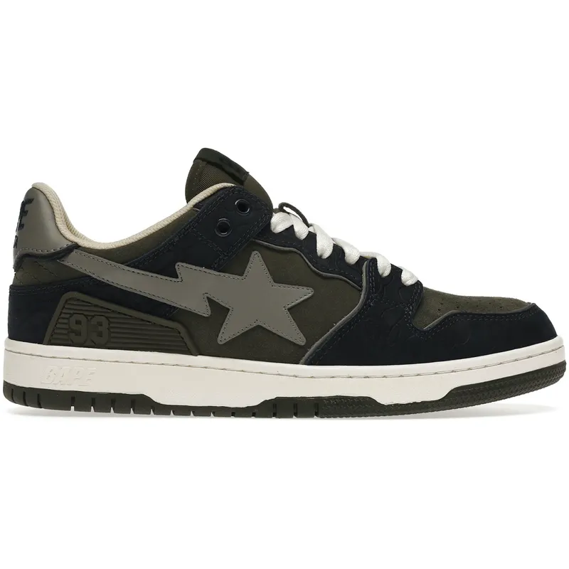 A Bathing Ape Bape SK8 Sta Army Green Dark Blue (1H80-191-019)